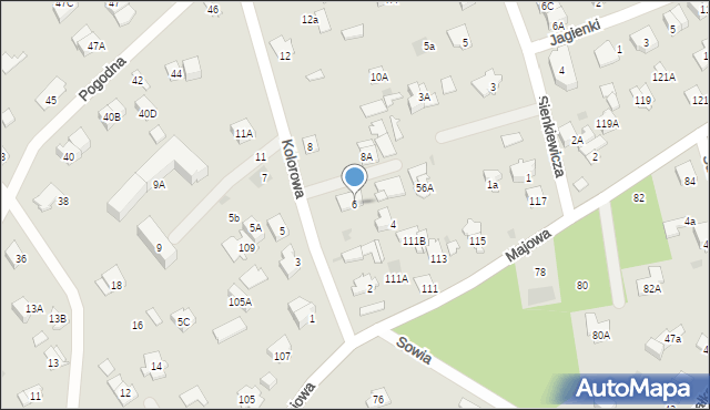 Otwock, Kolorowa, 6, mapa Otwock