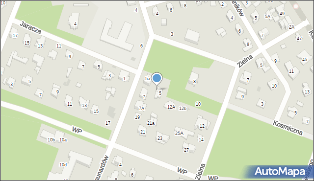 Otwock, Komunardów, 5b, mapa Otwock