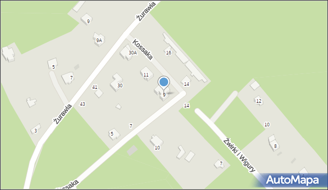 Otwock, Kossaka Juliusza, 9, mapa Otwock