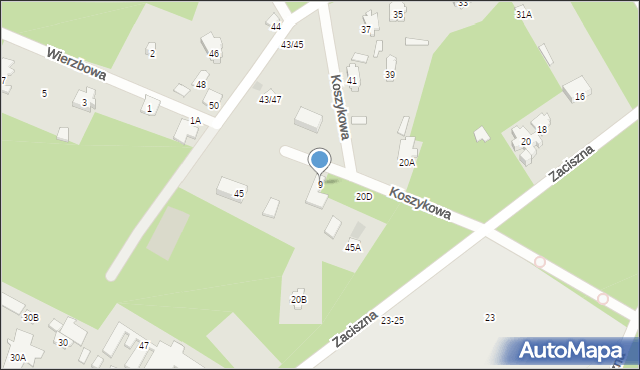 Otwock, Koszykowa, 9, mapa Otwock