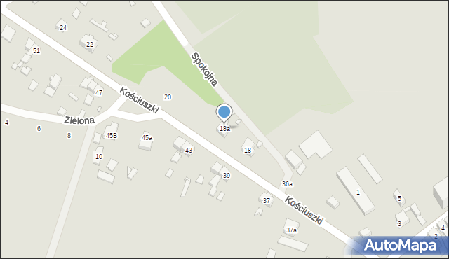 Otyń, Kościuszki Tadeusza, gen., 18a, mapa Otyń