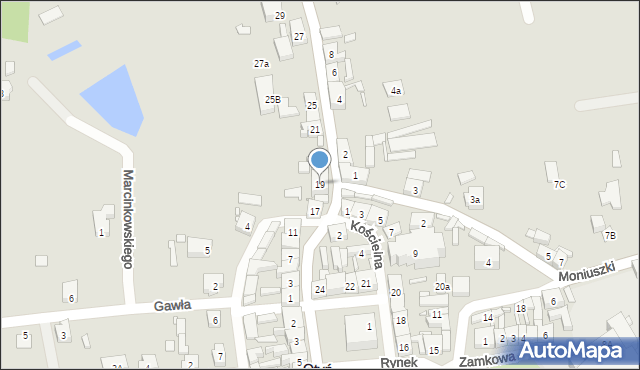 Otyń, Kościuszki Tadeusza, gen., 19, mapa Otyń