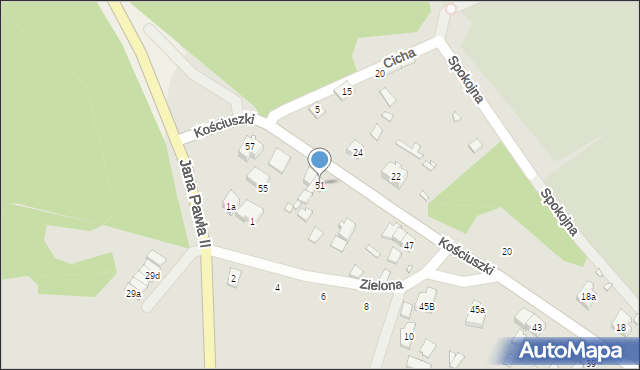 Otyń, Kościuszki Tadeusza, gen., 51, mapa Otyń