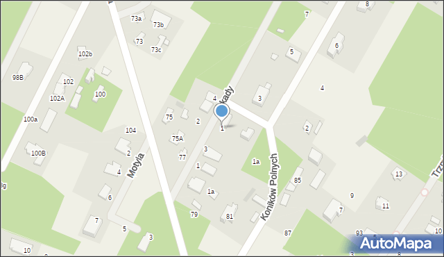 Owczarnia, Koników Polnych, 1, mapa Owczarnia