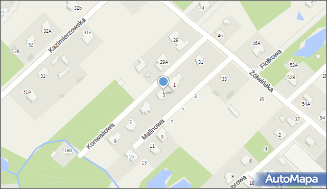 Owczarnia, Konwaliowa, 3, mapa Owczarnia