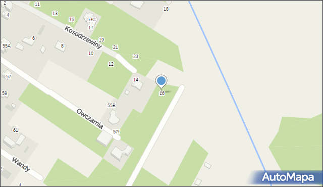 Owczarnia, Kosodrzewiny, 16, mapa Owczarnia