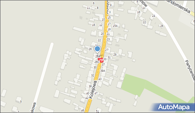 Ożarów, Kolejowa, 26A, mapa Ożarów