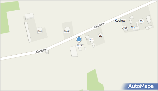 Ożarów, Kocilew, 261A, mapa Ożarów