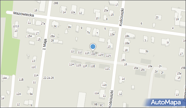 Ożarów Mazowiecki, Kościuszki Tadeusza, gen., 11L, mapa Ożarów Mazowiecki