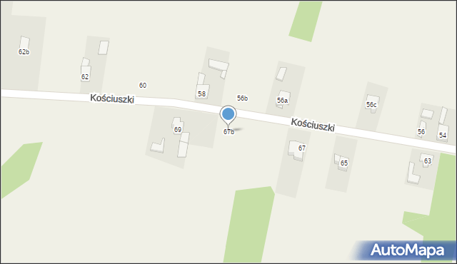 Ożarowice, Kościuszki Tadeusza, gen., 67b, mapa Ożarowice