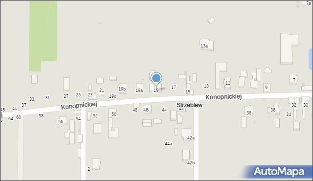 Ozorków, Konopnickiej Marii, 19, mapa Ozorków