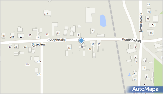 Ozorków, Konopnickiej Marii, 36, mapa Ozorków