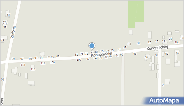 Ozorków, Konopnickiej Marii, 67, mapa Ozorków