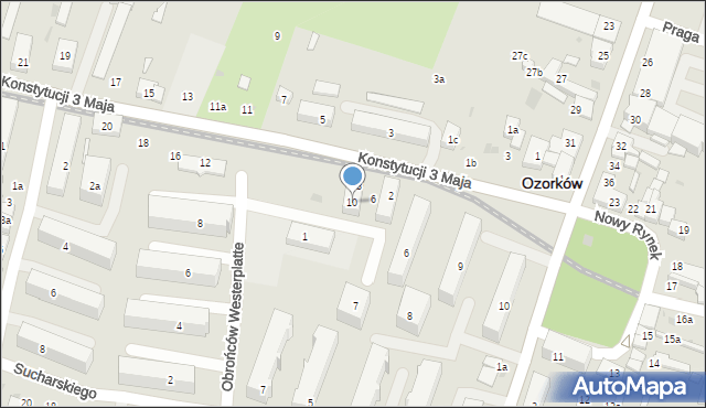 Ozorków, Konstytucji 3 Maja, 10, mapa Ozorków