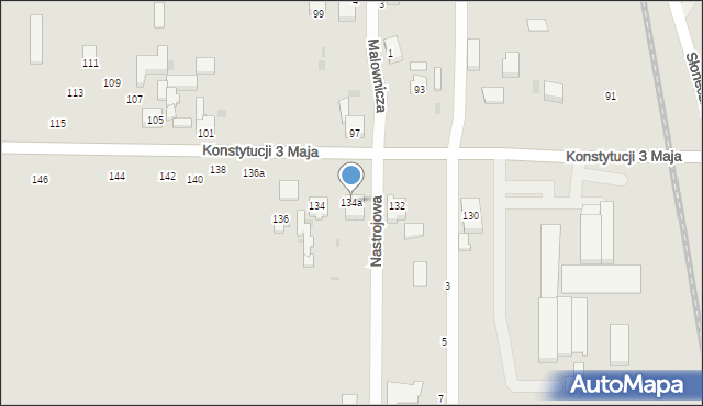 Ozorków, Konstytucji 3 Maja, 134a, mapa Ozorków