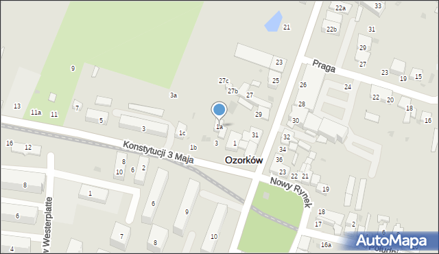 Ozorków, Konstytucji 3 Maja, 1a, mapa Ozorków