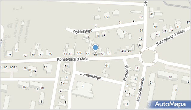 Ozorków, Konstytucji 3 Maja, 55, mapa Ozorków
