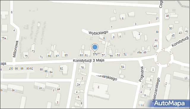 Ozorków, Konstytucji 3 Maja, 57b, mapa Ozorków