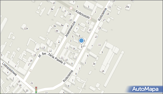 Ozorków, Kościelna, 4, mapa Ozorków