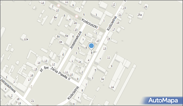 Ozorków, Kościelna, 6, mapa Ozorków