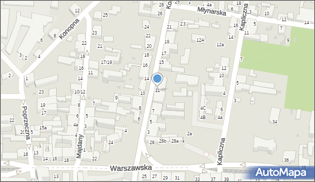 Pabianice, Konstantynowska, 11, mapa Pabianic