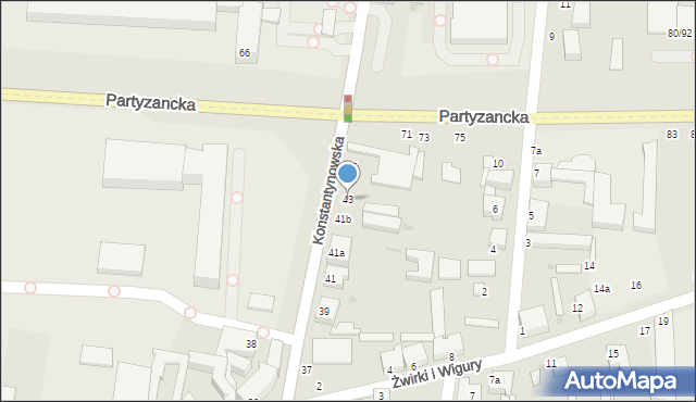 Pabianice, Konstantynowska, 43, mapa Pabianic