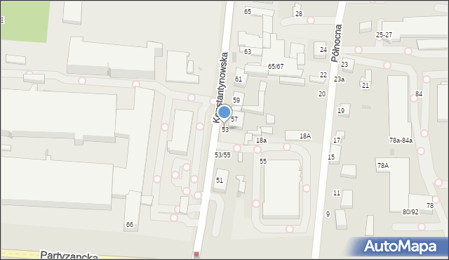 Pabianice, Konstantynowska, 53, mapa Pabianic