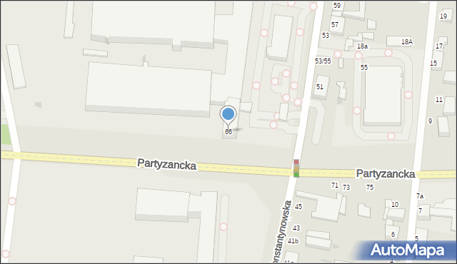 Pabianice, Konstantynowska, 66, mapa Pabianic