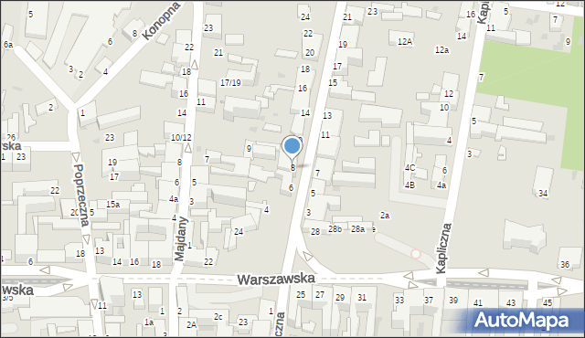 Pabianice, Konstantynowska, 8, mapa Pabianic