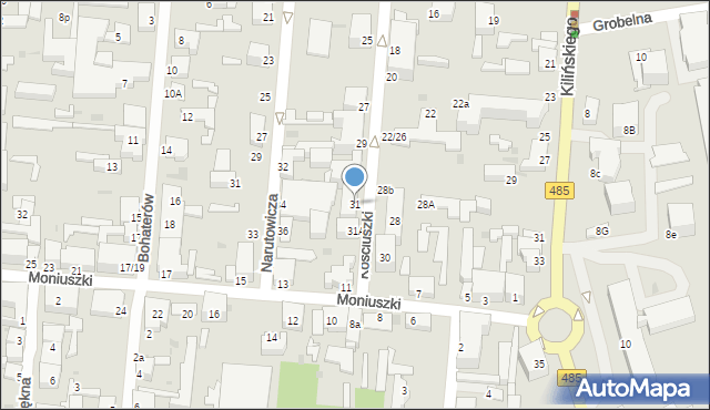 Pabianice, Kościuszki Tadeusza, gen., 31, mapa Pabianic