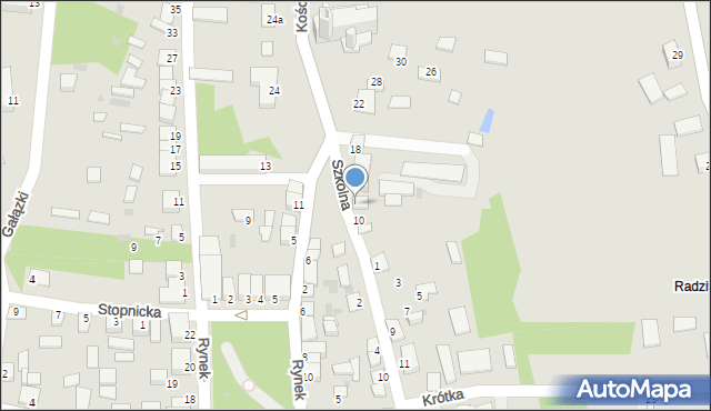 Pacanów, Kościelna, 17a, mapa Pacanów