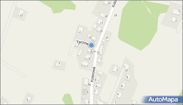 Pacółtowo, Kolorowa, 11, mapa Pacółtowo