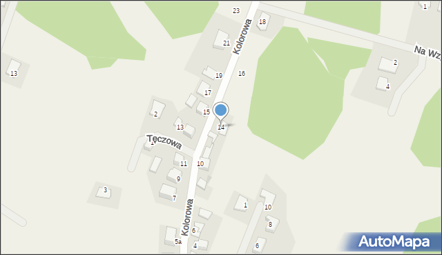 Pacółtowo, Kolorowa, 14, mapa Pacółtowo