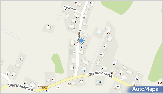 Pacółtowo, Kolorowa, 4, mapa Pacółtowo