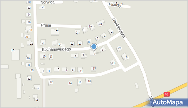 Paczków, Kochanowskiego Jana, 3, mapa Paczków