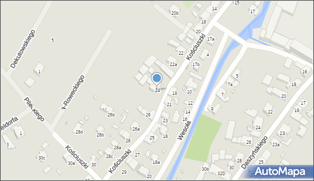 Paczków, Kościuszki Tadeusza, gen., 24, mapa Paczków