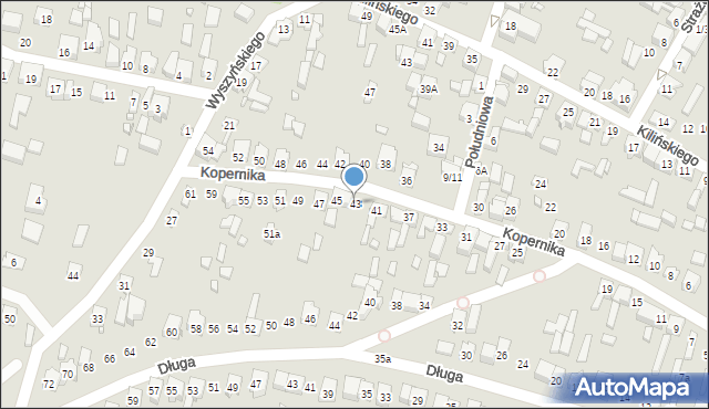 Pajęczno, Kopernika Mikołaja, 43, mapa Pajęczno