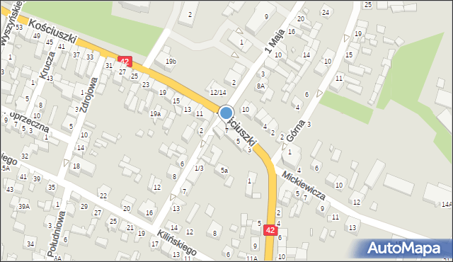 Pajęczno, Kościuszki Tadeusza, gen., 7, mapa Pajęczno