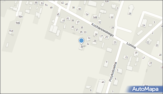 Palmiry, Kochanowskiego Jana, 33, mapa Palmiry