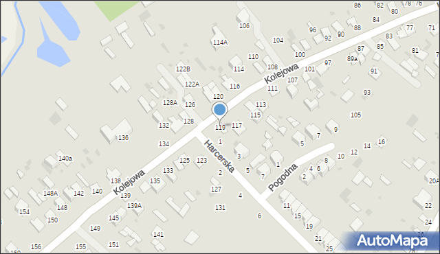 Parczew, Kolejowa, 119, mapa Parczew