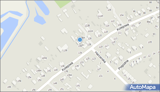 Parczew, Kolejowa, 132, mapa Parczew