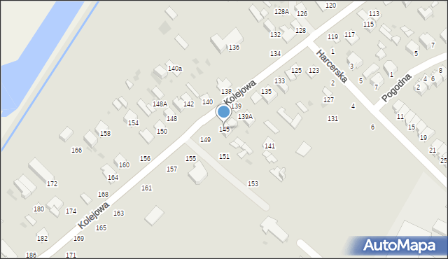 Parczew, Kolejowa, 145, mapa Parczew