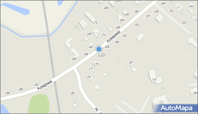 Parczew, Kolejowa, 173, mapa Parczew