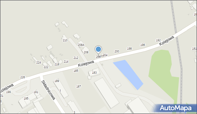 Parczew, Kolejowa, 206, mapa Parczew