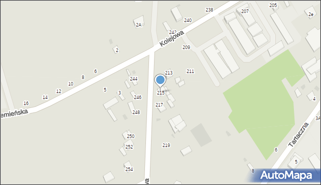 Parczew, Kolejowa, 215, mapa Parczew