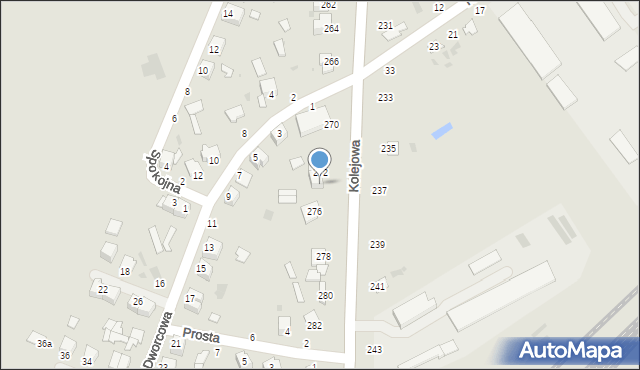 Parczew, Kolejowa, 274, mapa Parczew