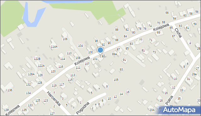 Parczew, Kolejowa, 99, mapa Parczew