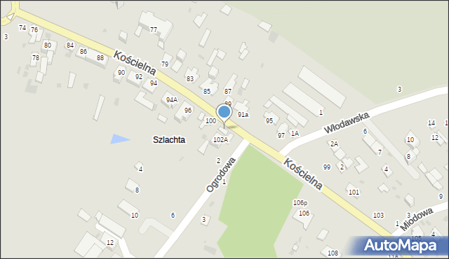 Parczew, Kościelna, 102, mapa Parczew