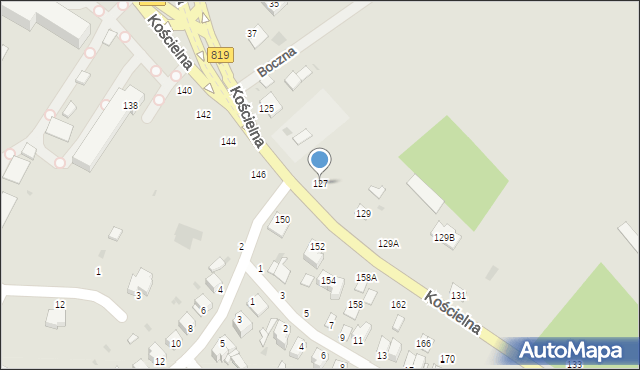 Parczew, Kościelna, 127, mapa Parczew