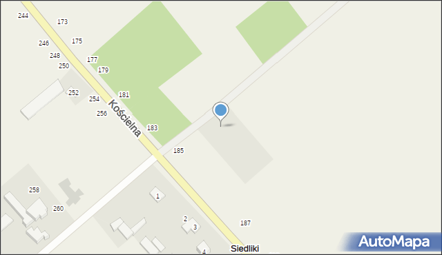 Parczew, Kościelna, 185b, mapa Parczew